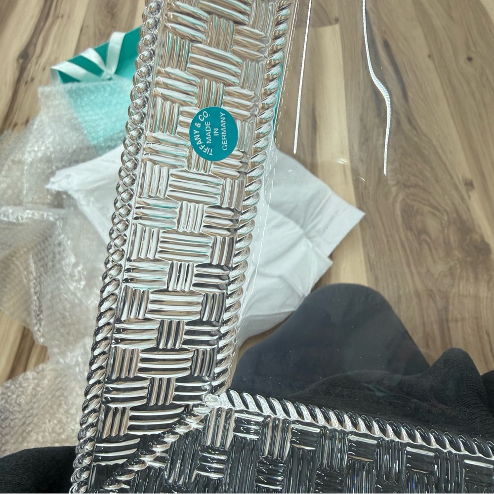 Tiffany & Co. Basket Woven Design Glass Tray - Picture 9 of 12